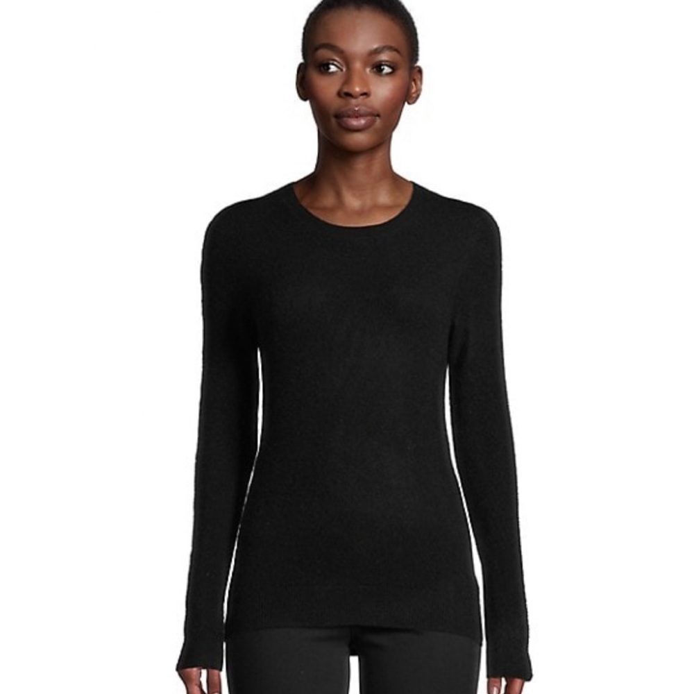 HUDSON'S BAY Company Cashmere Black Crewneck Long Sleeve Sweater XS Petite NWT